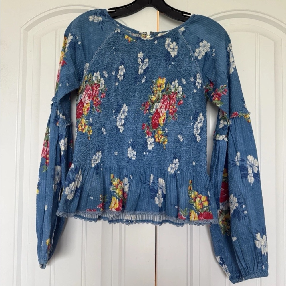 LoveShackFancy Blue Floral Blouse - Picture 9 of 9
